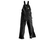 Carhartt 36 X 30 Regular Black Nylon Quilt Lined 12 Ounce Heavy Weight Cotton Duck Arctic Bib Overalls With Open To Knee Leg Zippers With Protective Wind Flap