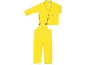 River City Garments 3X Yellow Wizard .2800 mm PVC And Nylon Flame Resistant 3 Piece Rain Suit Includes Jacket With Front Snap Closure Detached Hood And Bib Pa