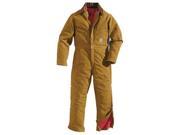 Carhartt 40 Regular Brown Nylon Quilt Lined 12 Ounce Cotton Duck Firm Hand Coveralls With Ankle To Waist Two Way Leg Zippers With