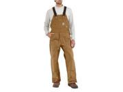 Carhartt 46 X 32 Brown 13 Ounce Cotton Duck Flame Resistant Bib Overall With Zipper And Snap Closure Elastic Suspenders And Chest Pocket