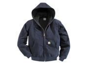 Carhartt 3X Tall Dark Navy Polyester Thermal Lined 12 Ounce Heavy Weight Cotton Duck Active Jacket With Front Zipper Closure Triple Stitched Seams 2