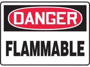 Accuform Signs 7 X 10 Black Red And White 0.055 Plastic Chemicals And Hazardous Materials Sign DANGER FLAMMABLE With 3 16 Mounting Hole And Round Corner