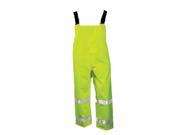 Tingley Medium Fluorescent Yellow Green Icon 12 mil Polyurethane And Polyester Class E Level 2 Rain Bib Overalls With Snap Fly Front Closure And Silver Reflecti
