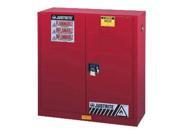 Justrite 40 Gallon Red Sure Grip EX 18 Gauge Cold Rolled Steel Safety Cabinet With 2 Self Closing Doors And 3 Shelves For Combustibles
