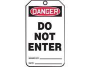 Accuform Signs 5 3 4 X 3 1 4 Black Red And White HS Laminate English Accident Prevention Safety Tag DANGER DO NOT ENTER
