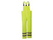 National Safety Apparel 2X Fluorescent Yellow Arc H2O Cotton And Polyurethane Rain Bib Pants With Snap Fly Front Closure And Silver Reflective Stripe