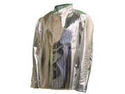 National Safety Apparel Large 50 Silver 16 Ounce Aluminized Acrysil Heat Resistant Standard Coat With Snap Front Closure