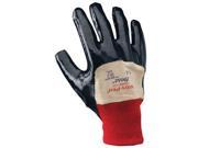 SHOWA Best Glove Size 9 Nitri Pro Heavy Duty Cut Abrasion Tearing And Puncture Resistant Navy Nitrile Impregnation Palm Coated Work Gloves With White Cotton A