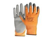 Wells Lamont Medium Hi Viz Orange And Gray GuardTec3 Dipped Cut Resistant Gloves With Knitwrist And Thermal Lining