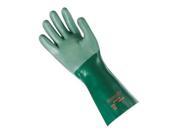 Ansell Size 8 Green Scorpio 14 Interlock Knit Lined 30 mil Neoprene Fully Coated Heavy Duty Chemical Resistant Gloves With Rough Finish And Gauntlet Cuff