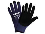 Radnor X Large 15 Gauge Black Nylon Microfoam Nitrile Palm Coated Work Gloves With Blue Seamless Nylon Liner And Dotted Finish