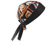 OccuNomix Motorcycle Tuff Nougies 100% Cotton Doo Rag Tie Hat With Plastic Hook Closure And Holographic Hangtag