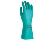 Ansell Size 11 Green Sol Vex 18 22 mil Nitrile Chemical Resistant Gloves With Sandpatch Grip Finish And Straight Cuff
