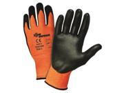 West Chester Large Zone Defense Cut And Abrasion Resistant Black Nitrile Foam Palm Coated Work Gloves With Elastic Knit Wrist