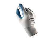 Ansell Size 8 HyFlex 18 Gauge Ultra Light Duty Cut Resistant Blue Polyurethane Palm Coated Work Gloves With Blue Dyneema Diamond Technology Fiber Spandex And