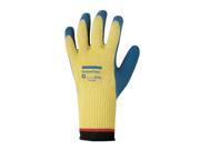 Ansell Size 8 PowerFlex Plus Heavy Duty Cut Resistant Blue Natural Rubber Latex Palm Coated Work Gloves With DuPont Kevlar Liner And Knit Wrist