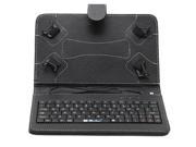 iRULU 7 PU Leather Micro USB Keyboard Case With Buttons Stand Cover for Tablet Black
