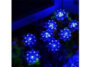 16FT 5M 50 LED Lotus Flower String Lights Fairy Starry Party light Set White and Blue Water resistance Battery Powered