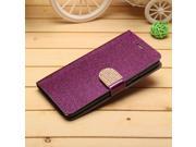 Glittering Leather Flip Case Cover for Samsung Galaxy Note4 Purple