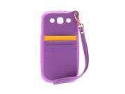 TPU PU Leather Case Cover With Card Holder Slot Hand Strap For Samsung galaxy S3