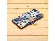 4.7 Luxury Leopard Pattern PU Leather Wallet Flip Cover Case For iPhone 6 Blue