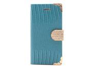 4.7 Luxury Book Wallet Crocodile Protect Phone Case Cover For iPhone 6 Light Blue