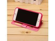 4.7 Silk Pattern Window Flip Stand PU Leather Case Cover For iPhone 6 Pink
