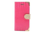 5.5 Luxury Book Wallet Crocodile Pattern Phone Case Cover For iPhone 6 Plus Pink