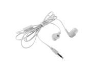 New White 3.5mm In Ear Earphone Earbud with Microphone for iPhone Tablet Phablet White