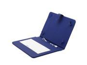 iRULU Leather USB Keyboard Case for 10 Inch Touch Screen Tablet with Buttons and Stand Blue