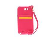 TPU PU Leather Case Cover With Card Holder Slot Hand Strap For Samsung galaxy note 2