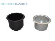 Recliner Handles Replacement Cup Holder for Sofa Sectional Couch Silver Lip Cup With Black Plastic Insert