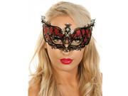 Etang Luxury Filigree Venetian Masquerade Halloween Laser Cut Metal Elegant Mask with Crystals MMAK007RED