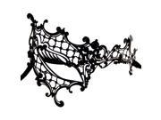 Etang Women Luxury Filigree Venetian Mardi Gras Masquerade Halloween Laser Cut Metal Mask with Crystals MMAK013BLACK