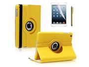 For Apple iPad Mini 360 Rotating Leather Case Smart Cover w Stand Sleep Wake Yellow