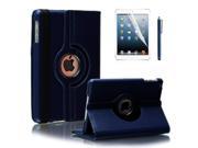 For Apple iPad Mini 360 Rotating Leather Case Smart Cover w Stand Sleep Wake navy