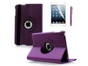 For Apple iPad Mini 360 Rotating Leather Case Smart Cover w Stand Sleep Wake purple