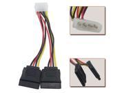 4 PIN IDE Molex To 2 X 15 Pin SATA Power Adapter cable cord