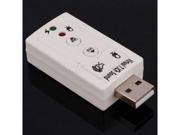 New USB To 3D Audio Sound Card Adapter Virtual 7.1 CH White
