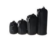 4 pcs Neoprene Soft for DLSR Camera Lens Pouch Case Bag Protector S M L XL Size