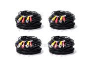 4 x 100ft Security Camera Cable CCTV Video Power Wire BNC RCA Black Cord DVR