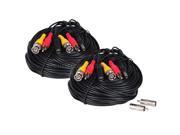 2x 150ft BNC RCA Audio Video Power Cable CCTV DVR Security Camera Wire Cord b2s