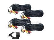 4 100ft Video Audio Power Cable CCD DVR CCTV Security Camera BNC RCA Wire b5u