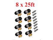 8x25ft Premade All In One Siamese Video Power BNC Cable for CCTV Security Camera