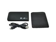 2.5 USB 2.0 HDD SATA External Hard Drive Disk Case Enclosure Laptop Black Aluminum