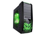 APEVIA Mid Tower Steel Case in Green Gaming Computer Gamer PC Green LED chassis Computer Case