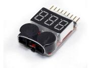 1 8S BB Ring Adjustable Low Voltage Alarm Tester Monitor Lithium Battery Tester
