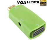 FULL 1080P HDMI to VGA and 3.5mm Audio adapter For Laptop PC Projector HDTV PS3 Xbox STB Blu ray DVD Green