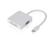 3 in1 Thunderbolt Mini DP Display port to HDMI DVI VGA Adapter Cable for MacBook