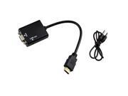 New HDMI to VGA Converter With 3.5mm Audio Cable Video Output Adapter PC DVD 1080P